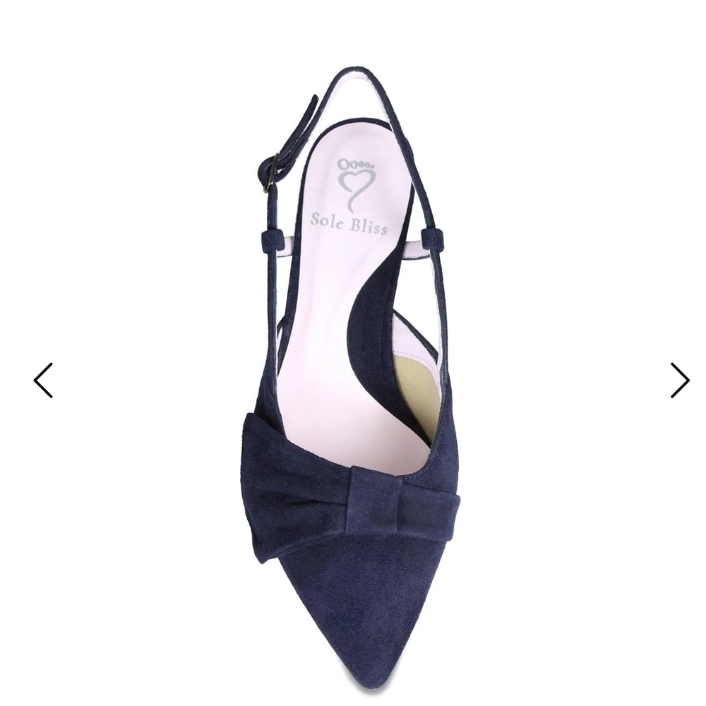 Kennedy: Navy Suede Women's Bow Heels
